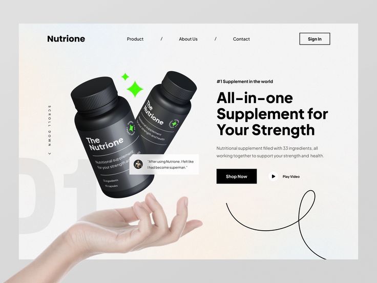 Product landing page interface